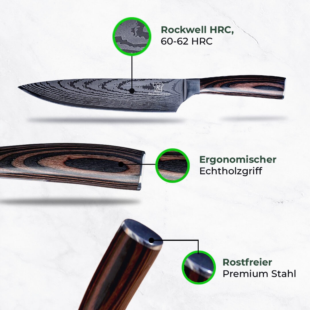 Asiatisches Chefmesser + Santoku Messer