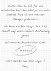 Flyer für Pakete 2 - handgeschrieben - DE