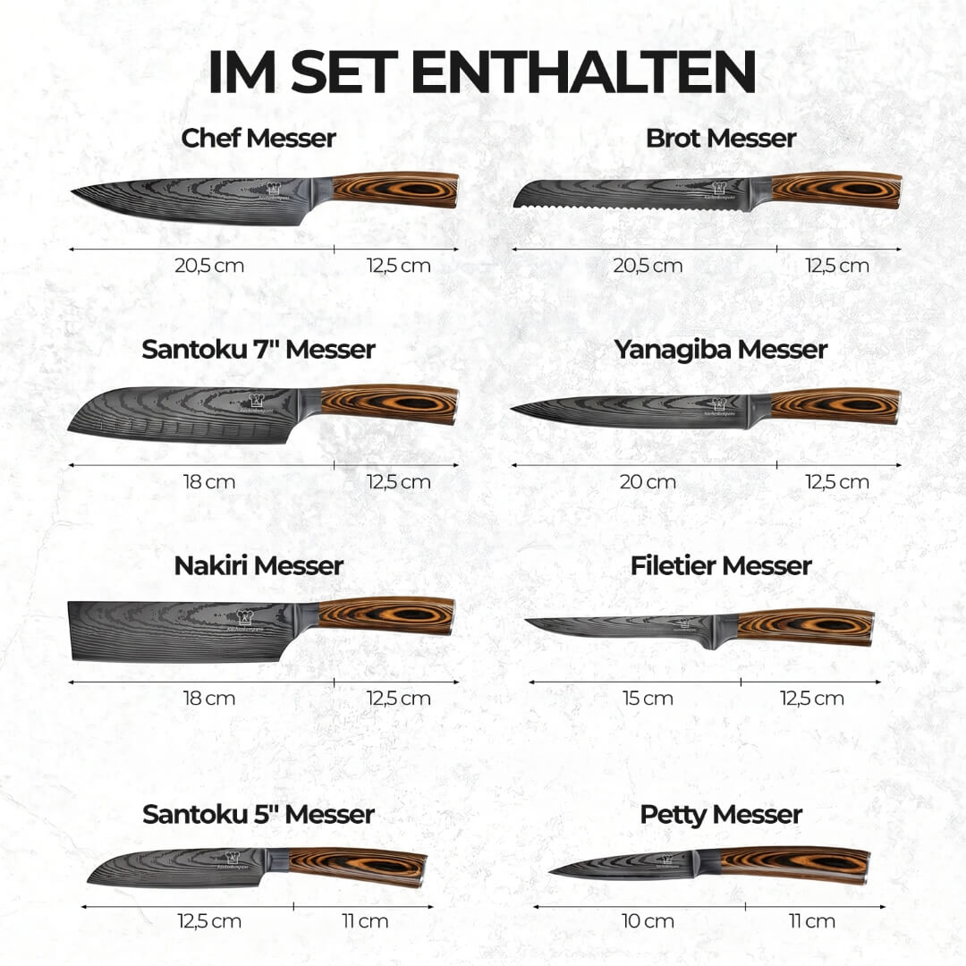 Akarui Messerset Premium 8-teilig