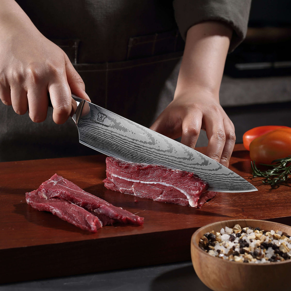 Asiatisches Chefmesser + Santoku Messer