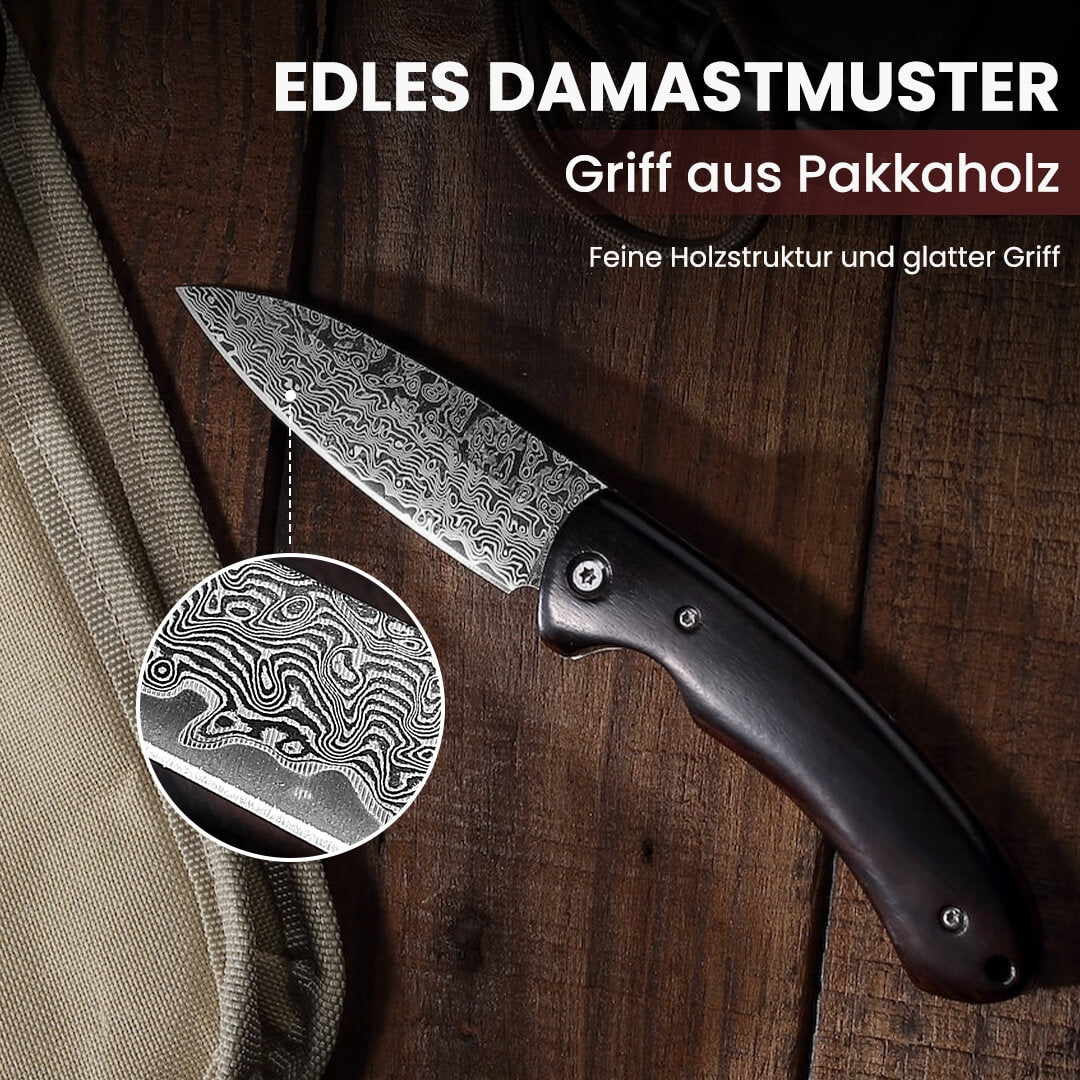3-teiliges Premium Taschenmesser-Set aus Damaststahl