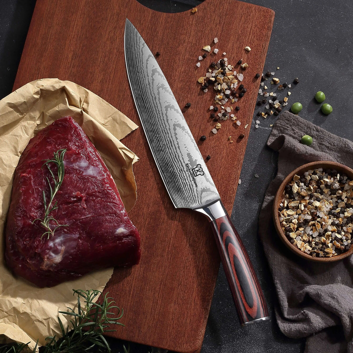Asiatisches Chefmesser + Santoku Messer