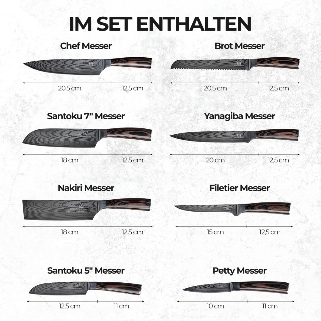 Asiatisches Messerset Premium 8-teilig
