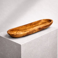 Baguette-Schale aus Olivenholz – Glatter Rand (30cm)