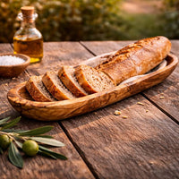 Baguette-Schale aus Olivenholz – Glatter Rand (30cm)