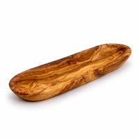Baguette-Schale aus Olivenholz – Glatter Rand (30cm)