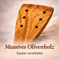 Pfannenwender aus Olivenholz mit Löchern (30 cm)