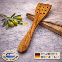 Pfannenwender aus Olivenholz mit Löchern (30cm)