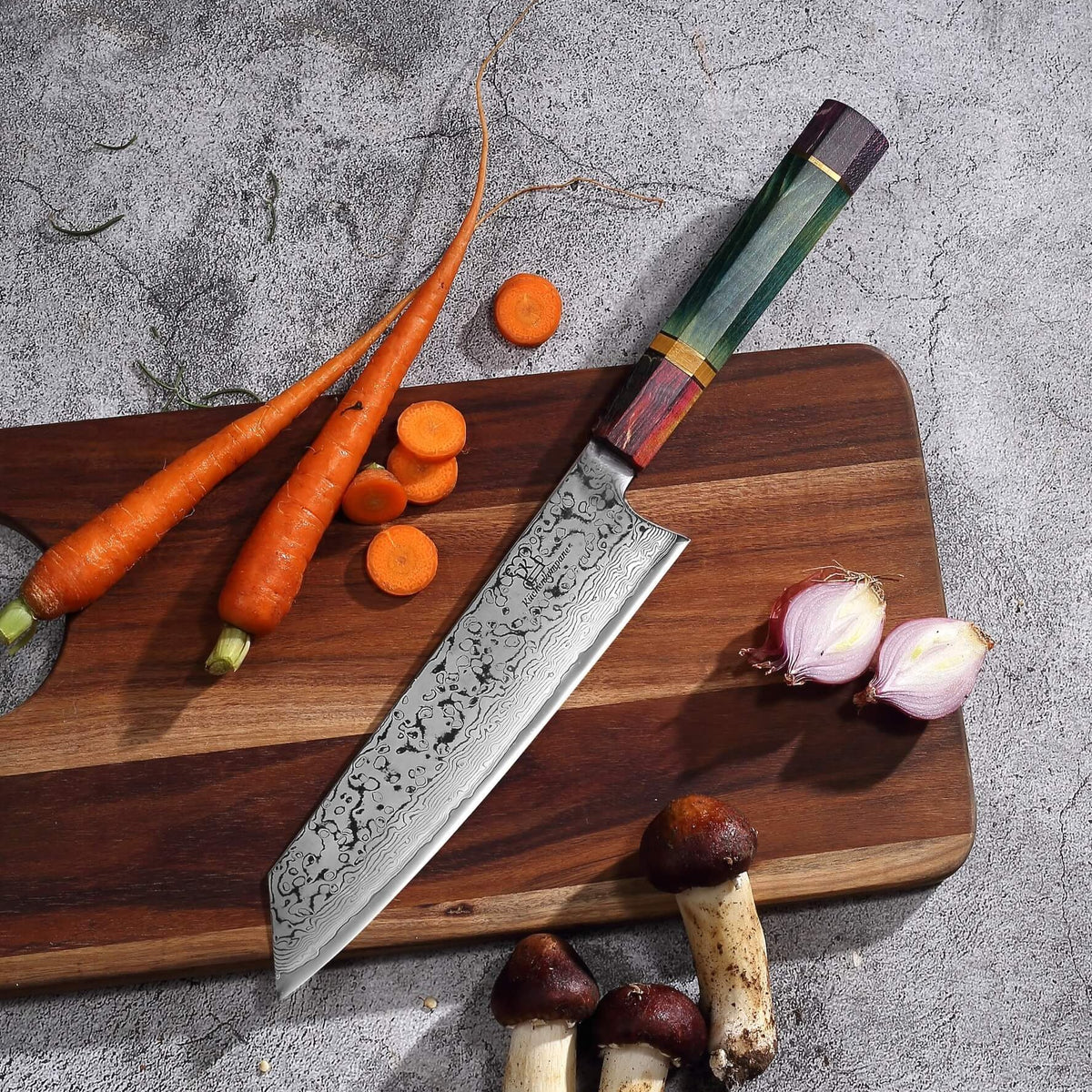 Damast Gyuto + Gratis Taschenmesser