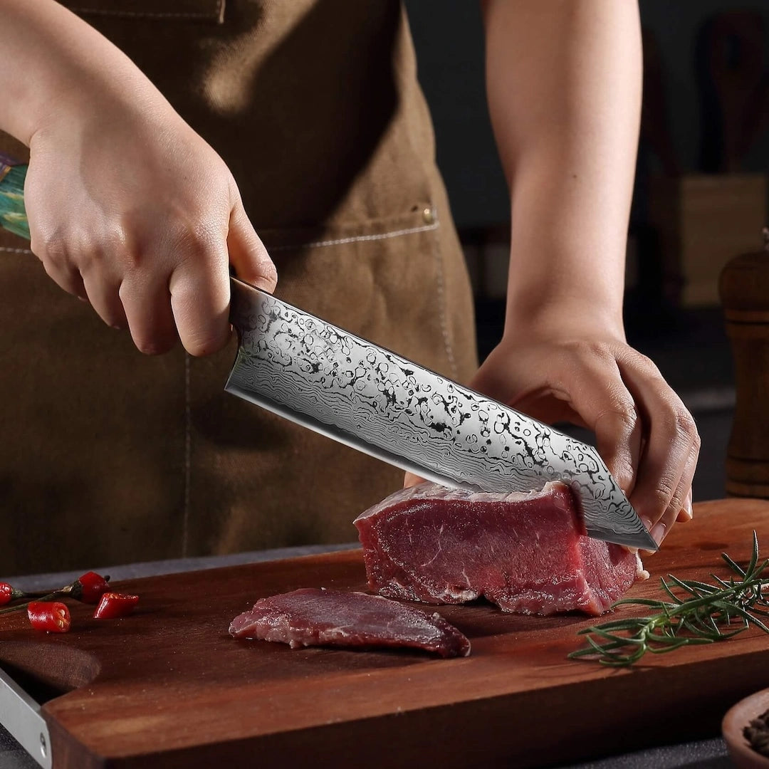 Damast Gyuto + Gratis Taschenmesser