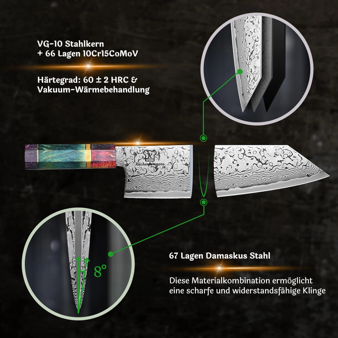 Damast Gyuto + Gratis Taschenmesser