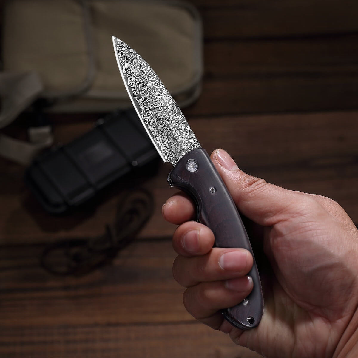 Taschenmesser Damast Atlas