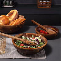 Salatschüssel Set aus Akazienholz – 3 Schüsseln inkl. Salatbesteck / E-Mail Exklusiv