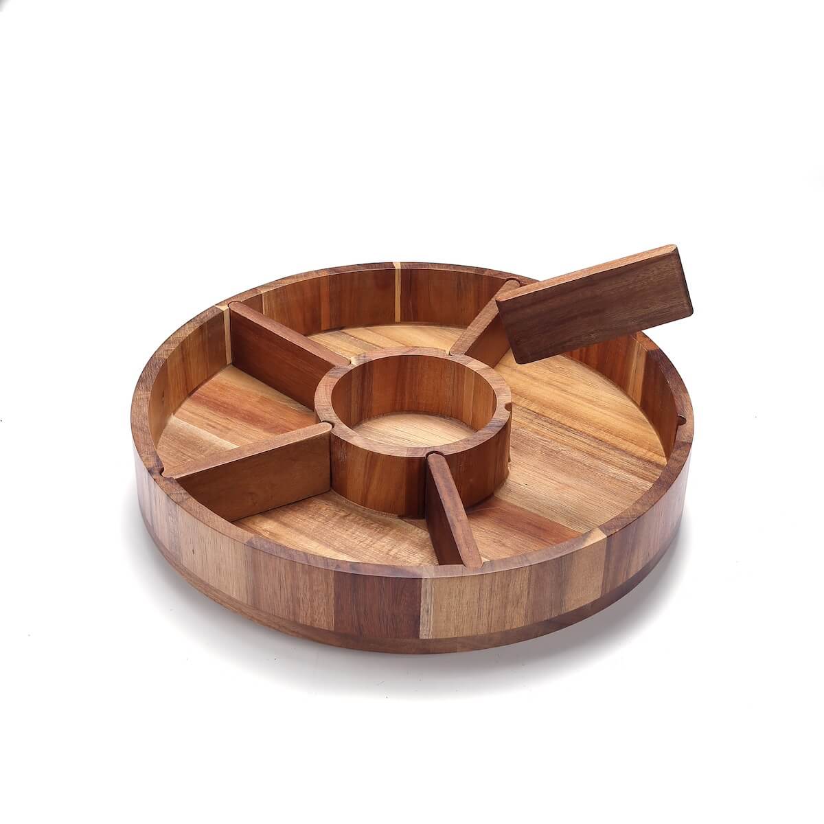 Drehbare Servierplatte aus Holz