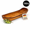 Brot- & Baguette-Schale aus Olivenholz - Rustikaler Rand (30 cm)