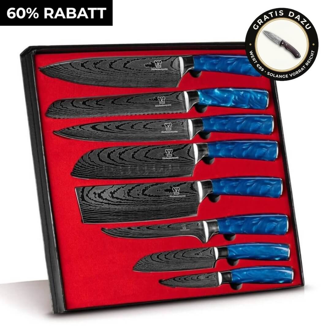 Shiburu Messerset 8-teilig + Gratis Taschenmesser