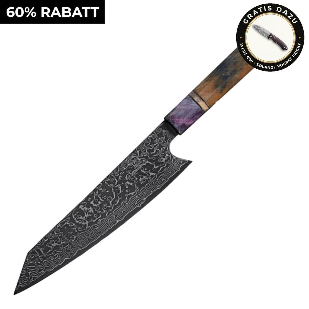 Damast Gyuto + Gratis Taschenmesser