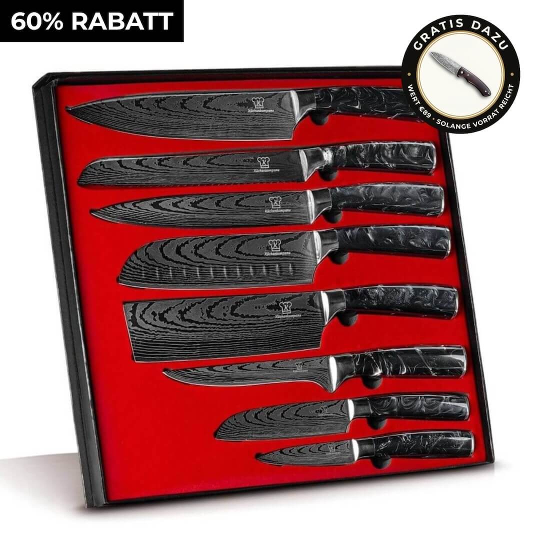 Kuro Messerset 8-teilig + Gratis Taschenmesser