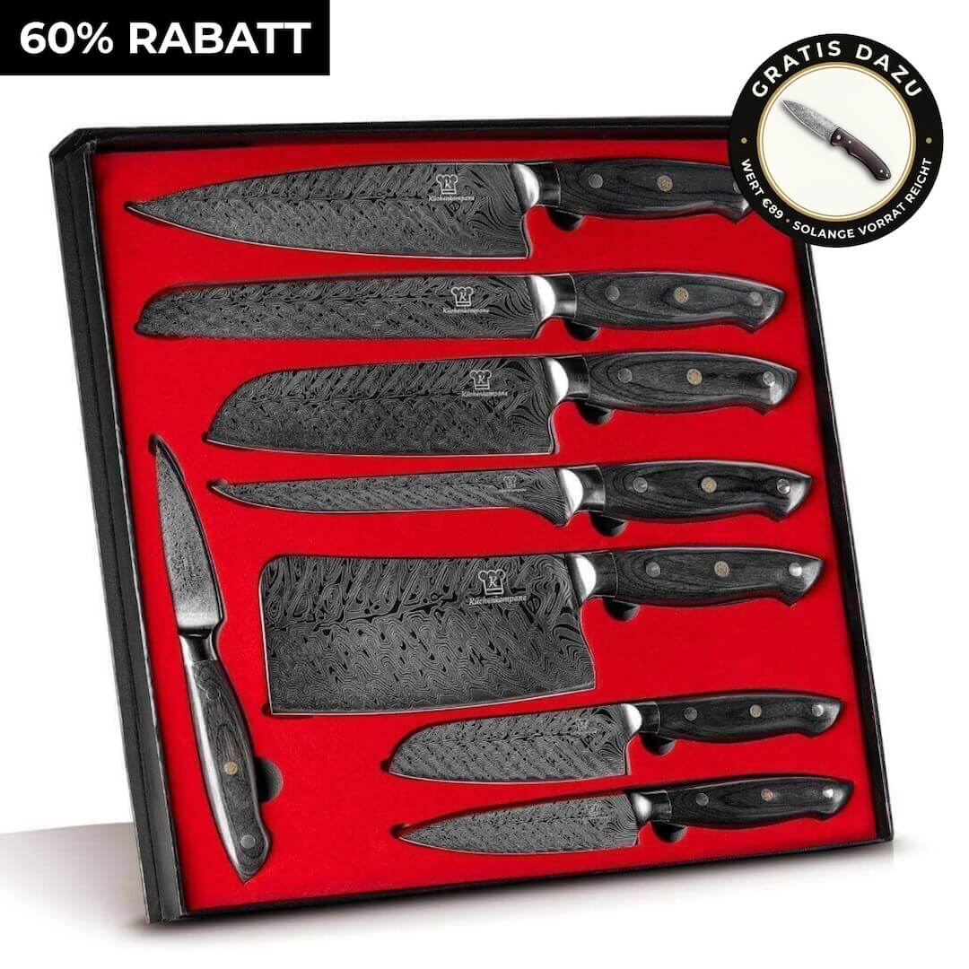 Kumai Messerset 8-teilig + Gratis Taschenmesser