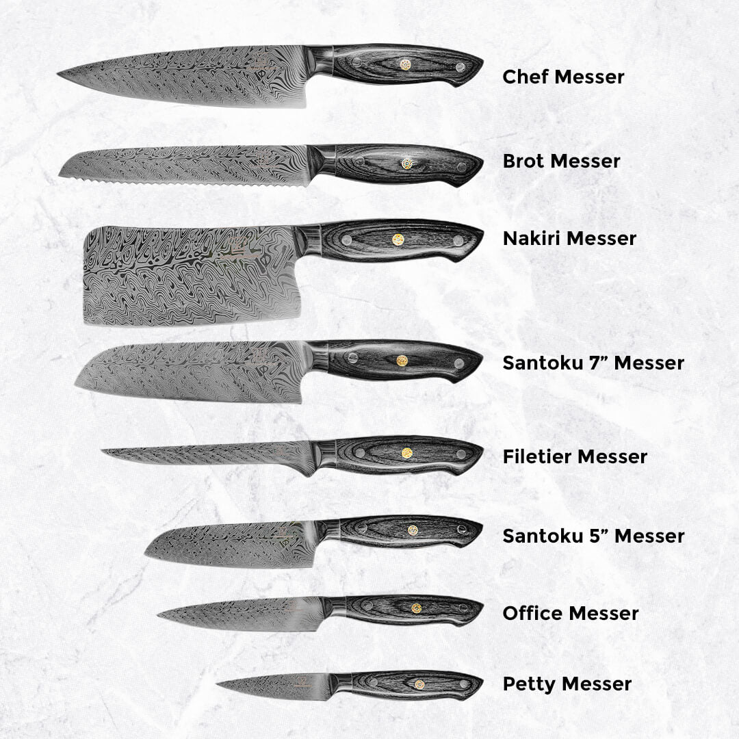 Kumai Messerset 8-teilig + Gratis Taschenmesser