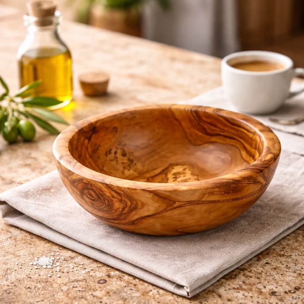 Schüssel aus massivem Olivenholz (Ø 14cm)