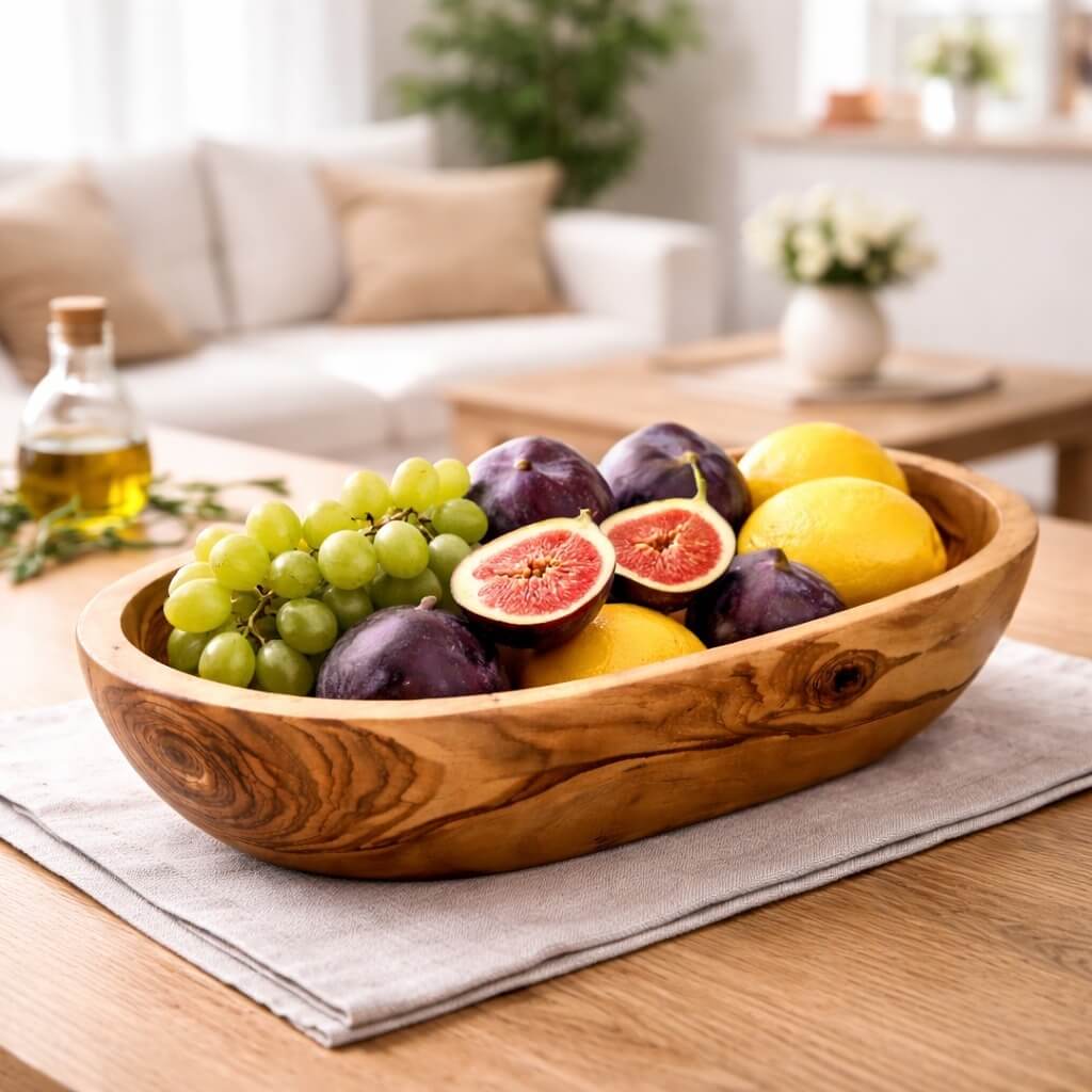Obstschale aus massivem Olivenholz (29cm)