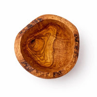 Schale aus Olivenholz - rustikalem Rand (Ø 14 cm)