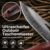 3-teiliges Premium Taschenmesser-Set aus Damaststahl