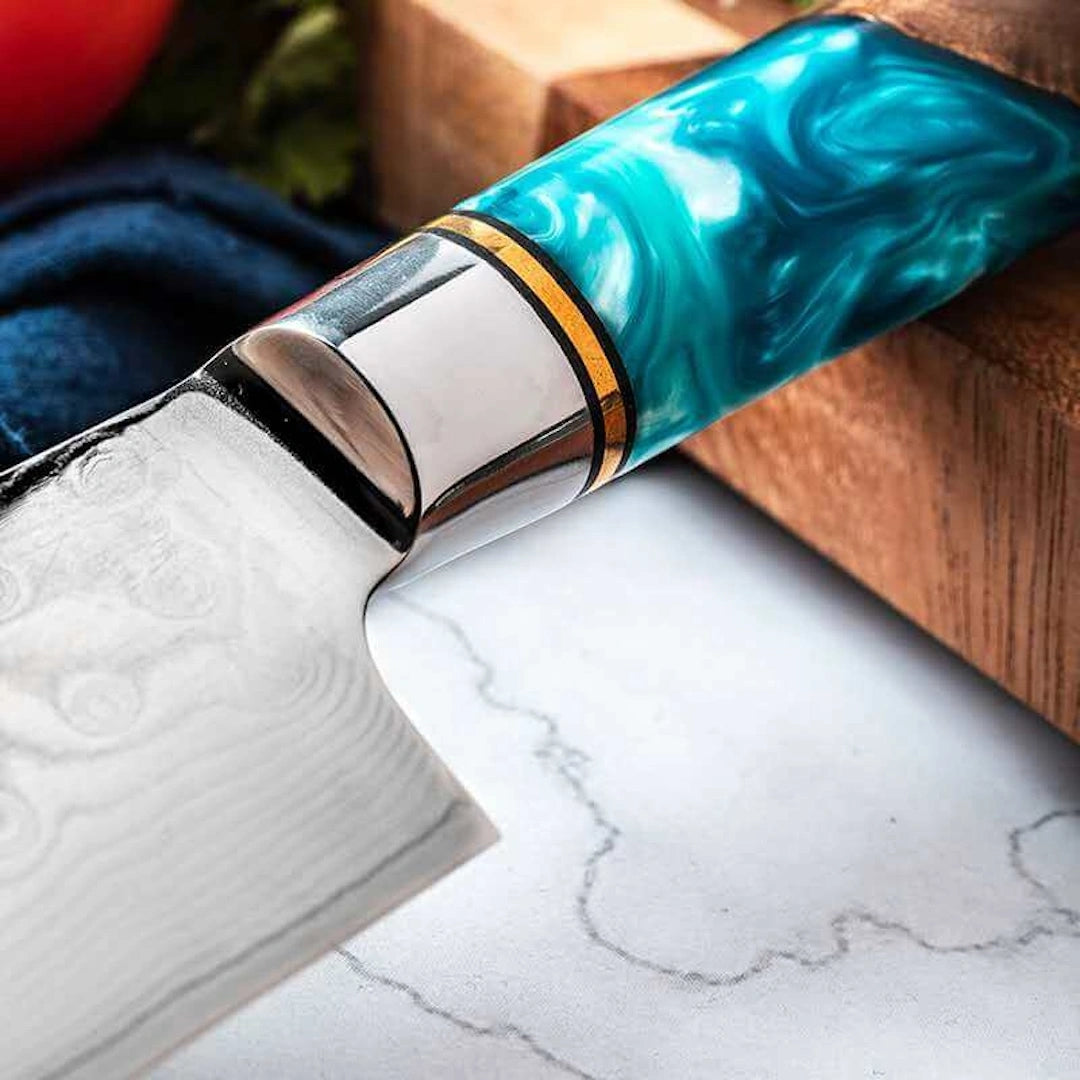 Aoki Damast Chefmesser + Gratis Taschenmesser
