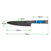 Aoki Damast Chefmesser + Gratis Taschenmesser