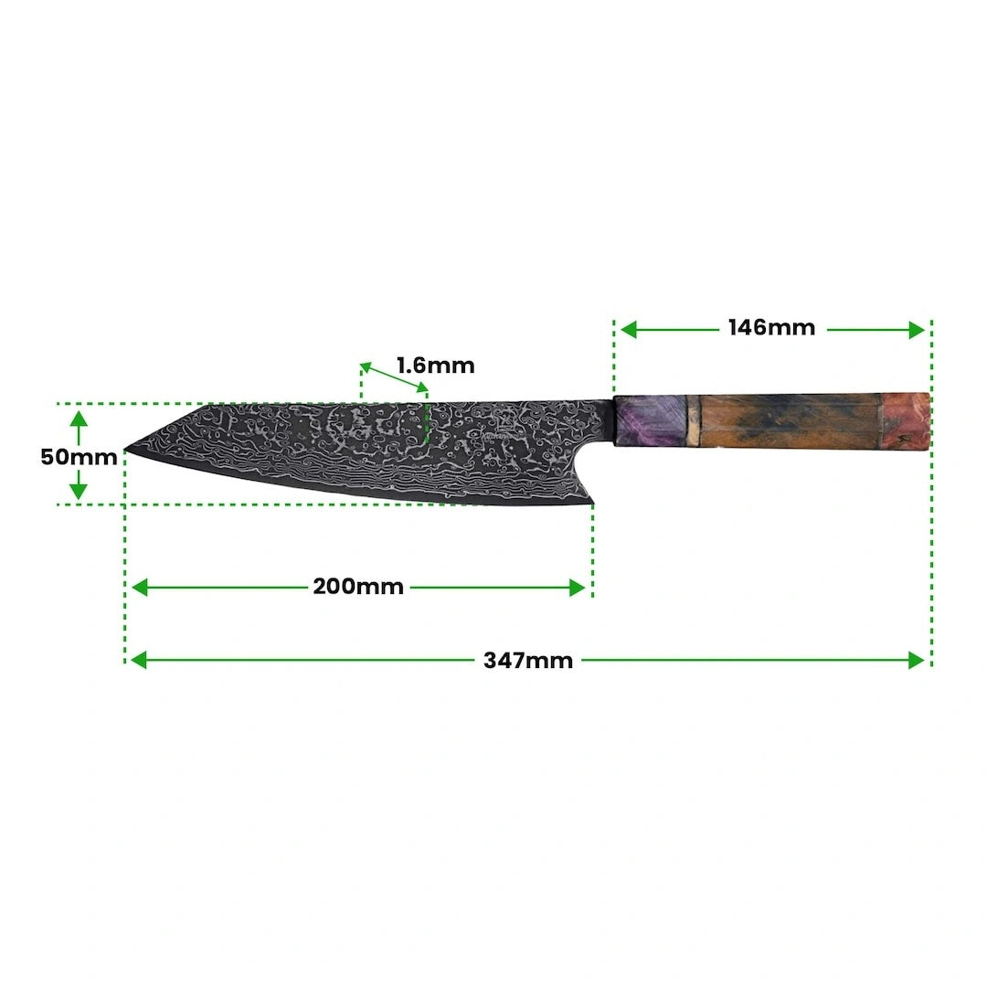 Damast Gyuto + Gratis Taschenmesser
