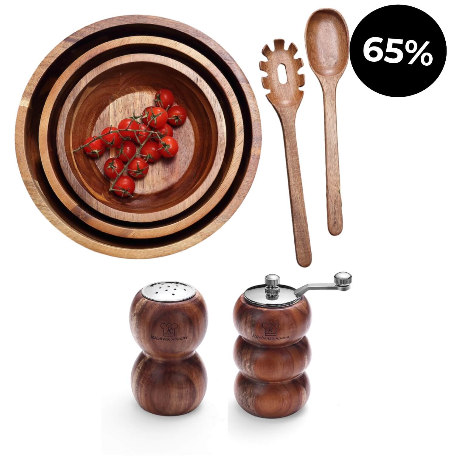 Mega Sparangebot: Passendes Salatgeschirr + Gewürzset