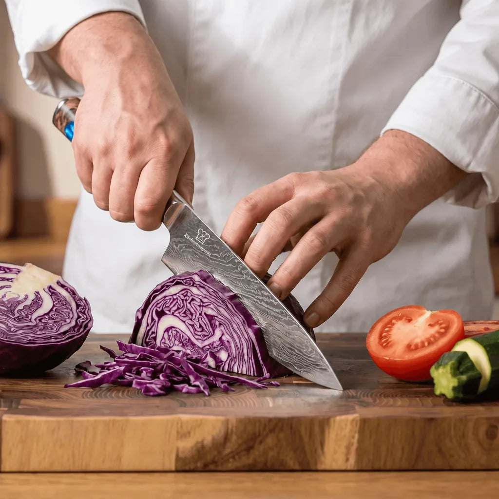 Aoki Damast Chefmesser & 2-in-1 Nass-Schleifstein