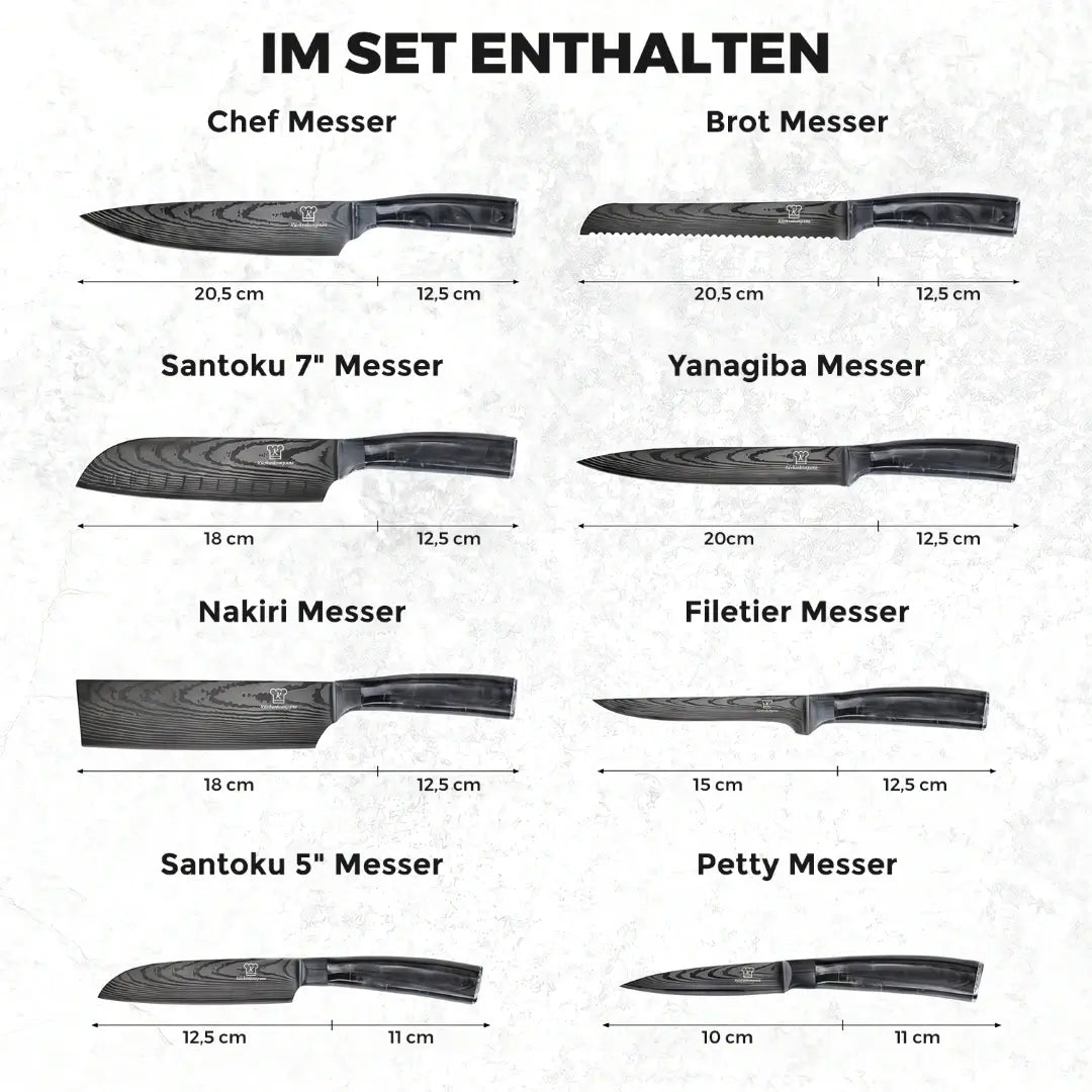 Kuro Messerset Premium 8-teilig