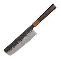 kochmesser mit holzgriff damast